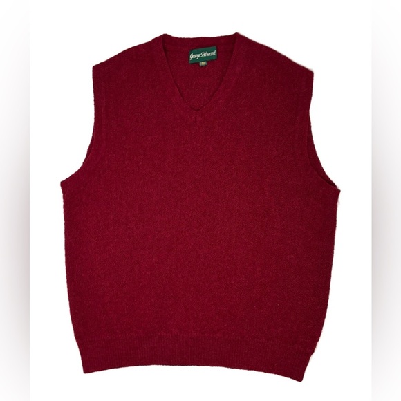 Vintage Other - Mens Vintage George Howard Red Alpaca Sweater Vest Medium Preppy Luxury Grandpa